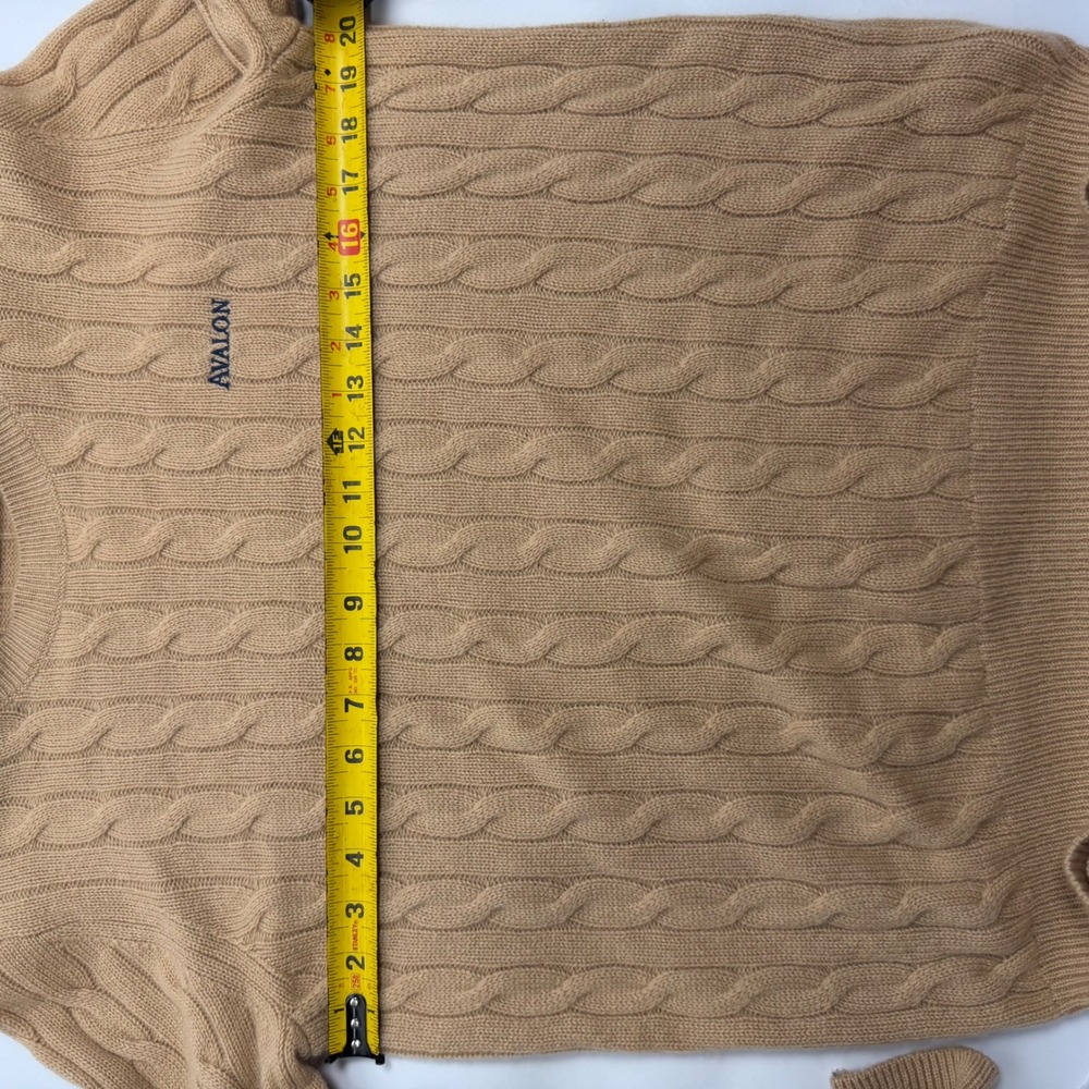 Vineyard Vines Cashmere Cable Knit Sweater Women Large Camel Old Money Preppy - Picture 7 of 10